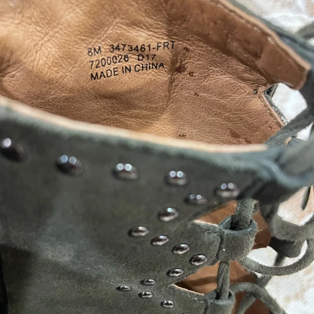 Frye Dark Green Lace-Up Heeled Boots - Picture 6 of 7